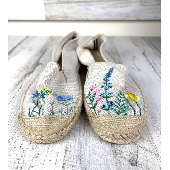 Joules Shoes - Joules Womens 11 Cream Shelbury Floral Embroidered Slip-On Espadrille Loafer NEW